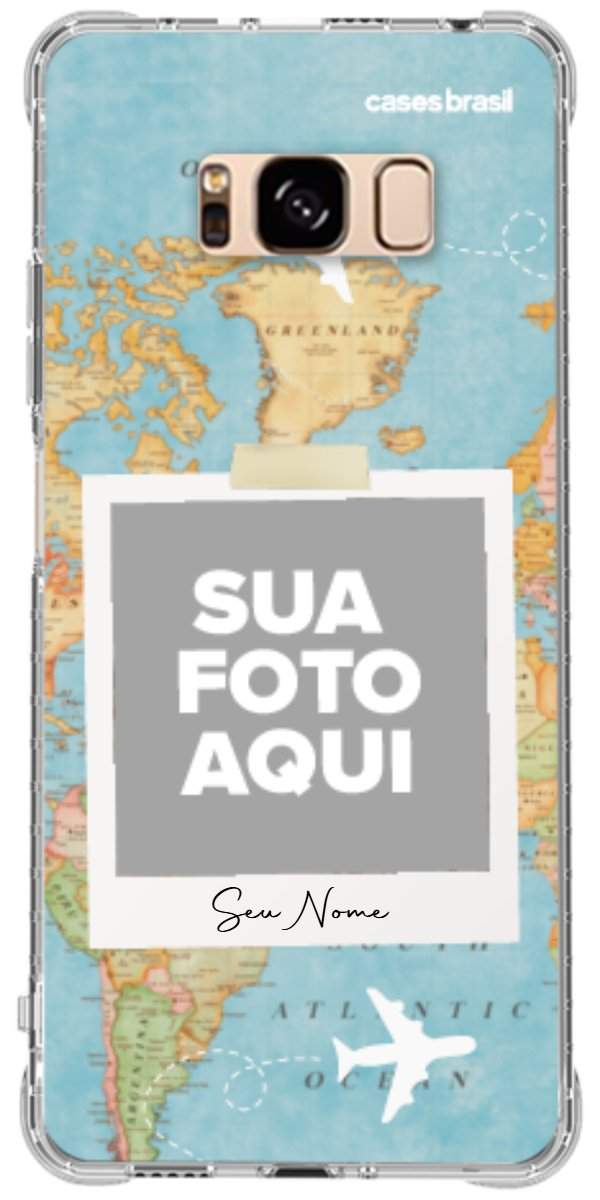 Capinha para Celular Polaroid Mapa Mundi