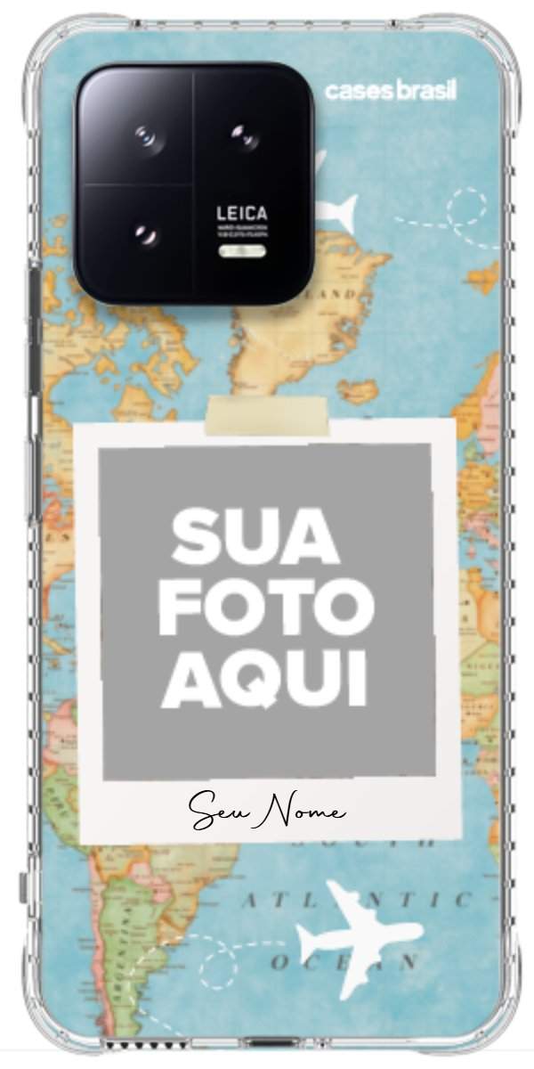Capinha para Celular Polaroid Mapa Mundi