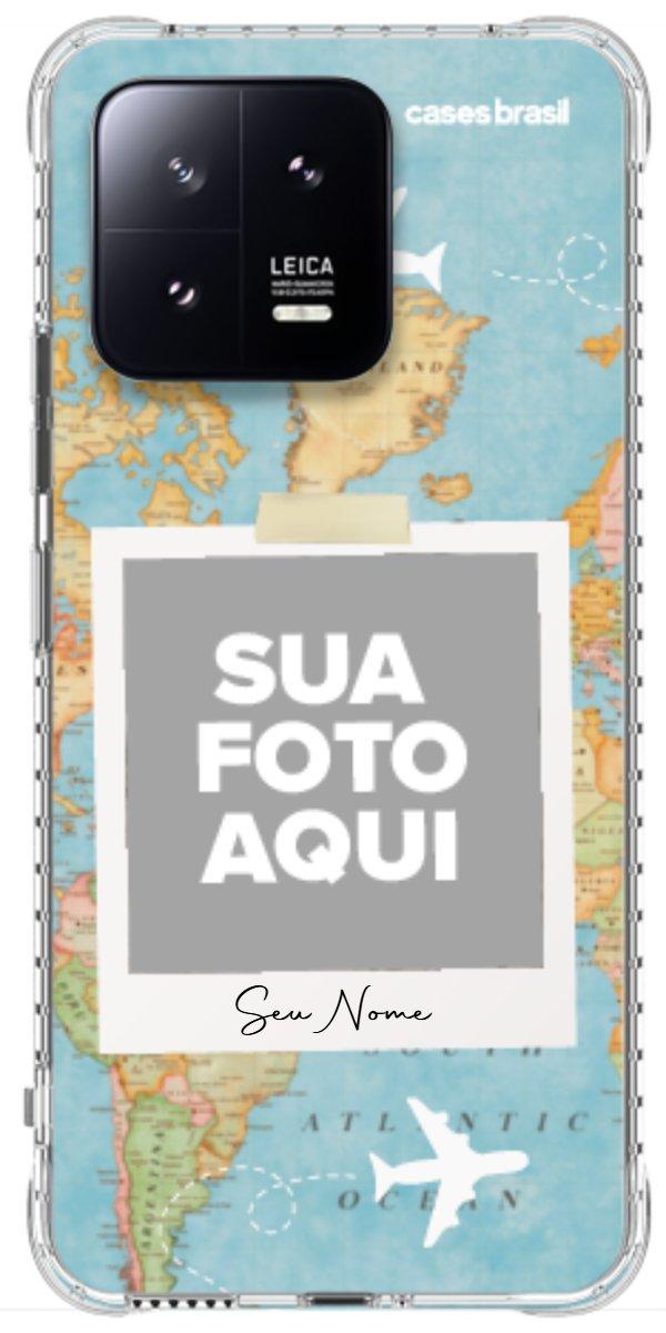 Capinha para Celular Polaroid Mapa Mundi