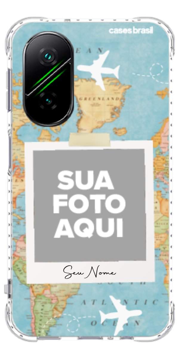 Capinha para Celular Polaroid Mapa Mundi