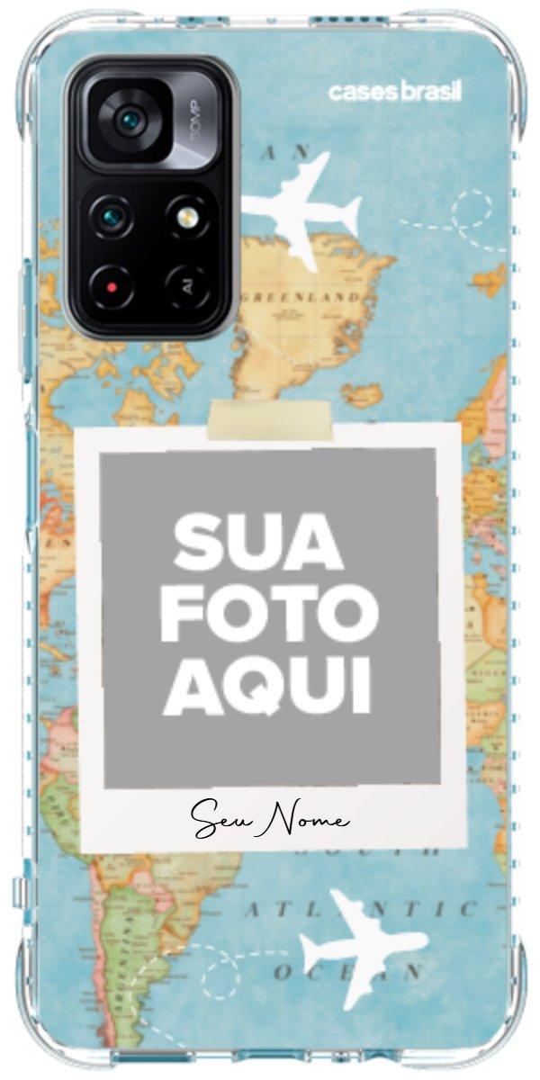 Capinha para Celular Polaroid Mapa Mundi