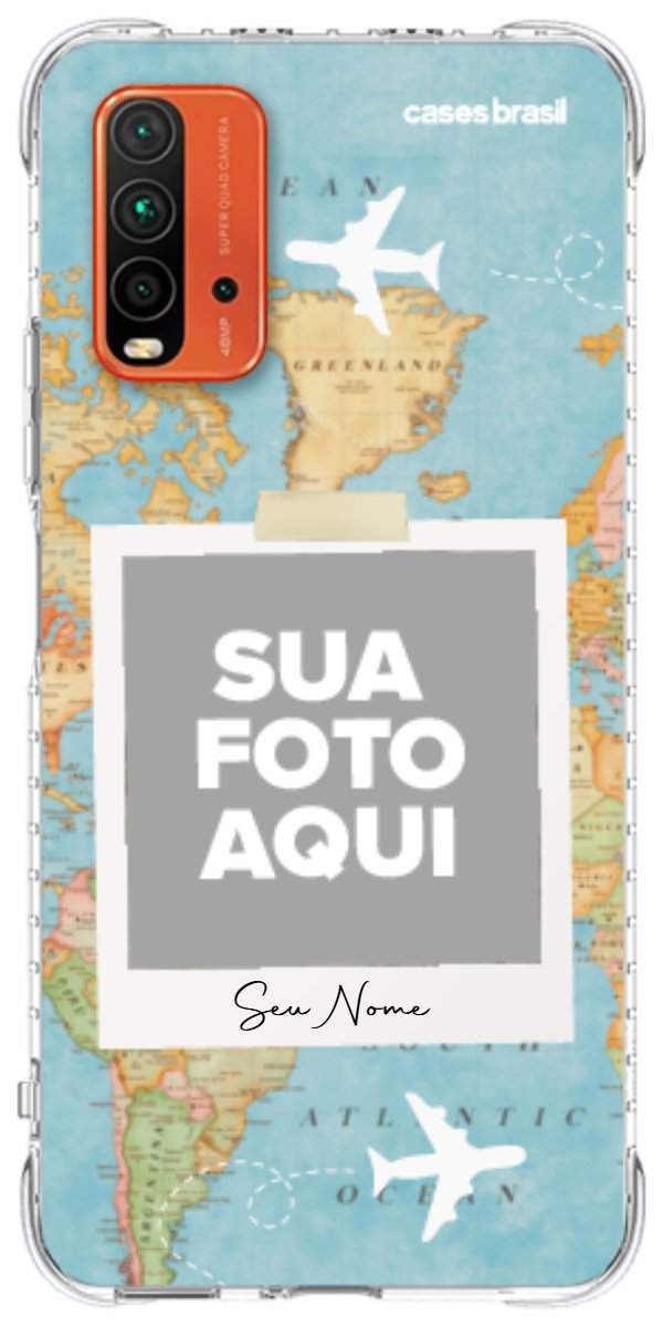 Capinha para Celular Polaroid Mapa Mundi