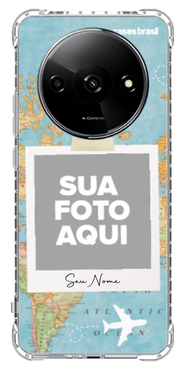 Capinha para Celular Polaroid Mapa Mundi