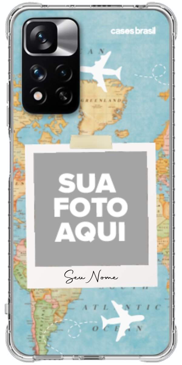 Capinha para Celular Polaroid Mapa Mundi