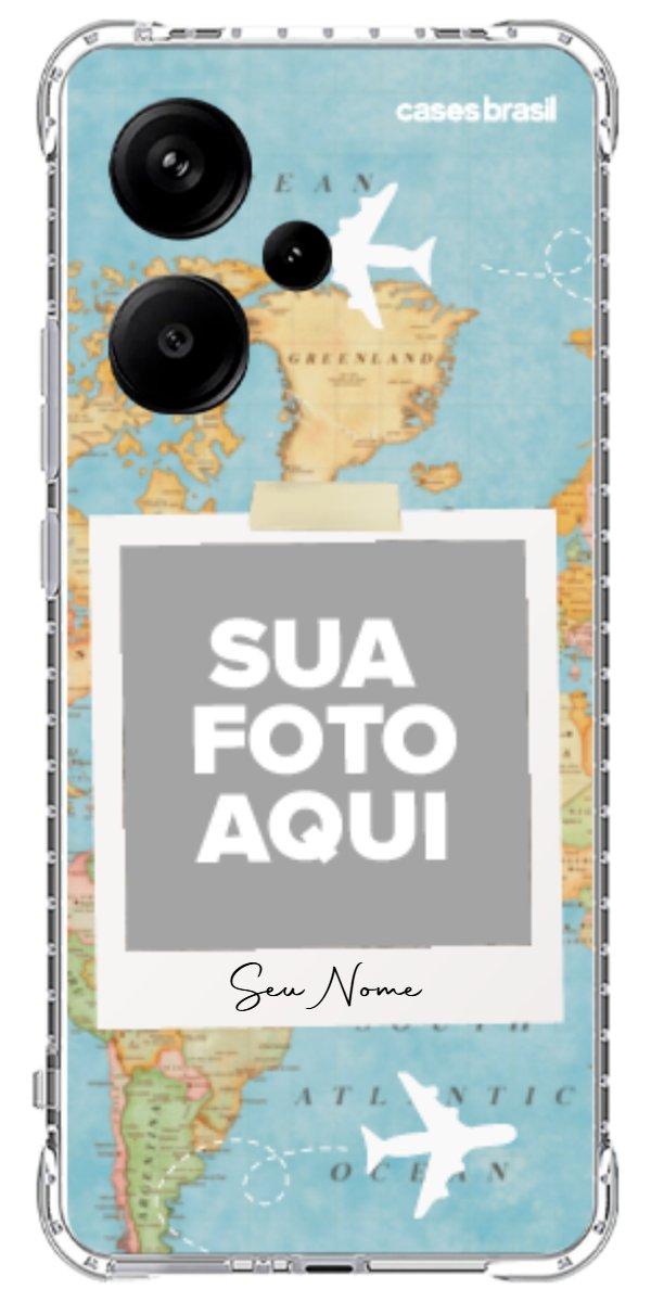 Capinha para Celular Polaroid Mapa Mundi