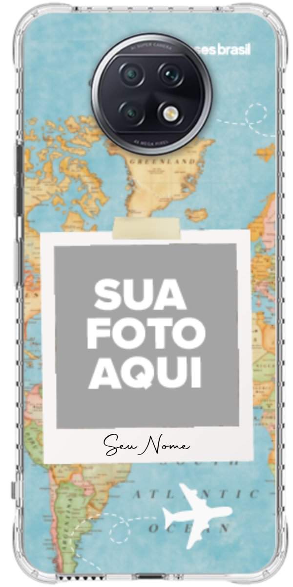 Capinha para Celular Polaroid Mapa Mundi