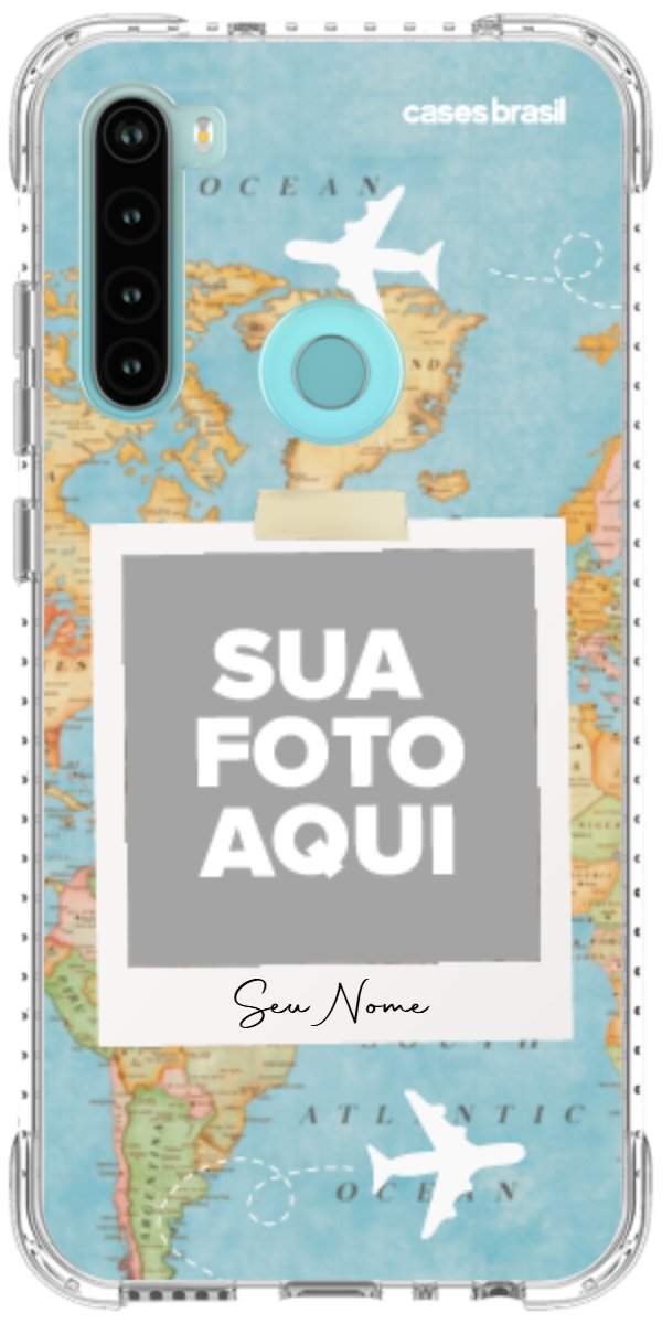 Capinha para Celular Polaroid Mapa Mundi