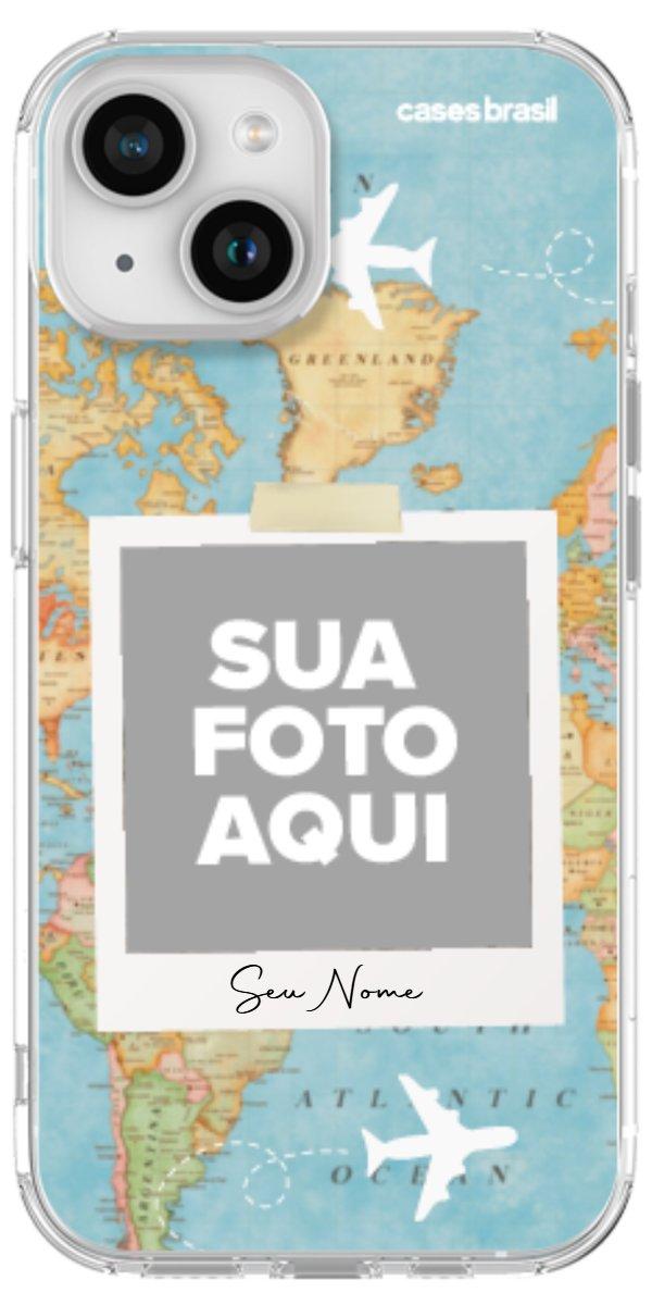 Capinha para Celular Polaroid Mapa Mundi