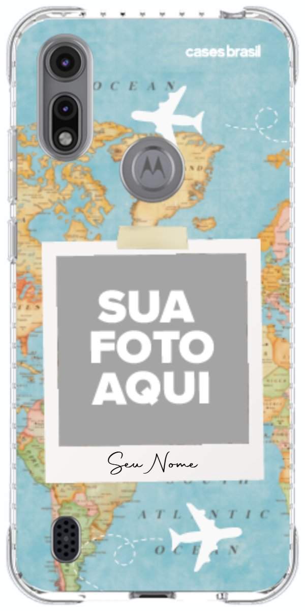 Capinha para Celular Polaroid Mapa Mundi