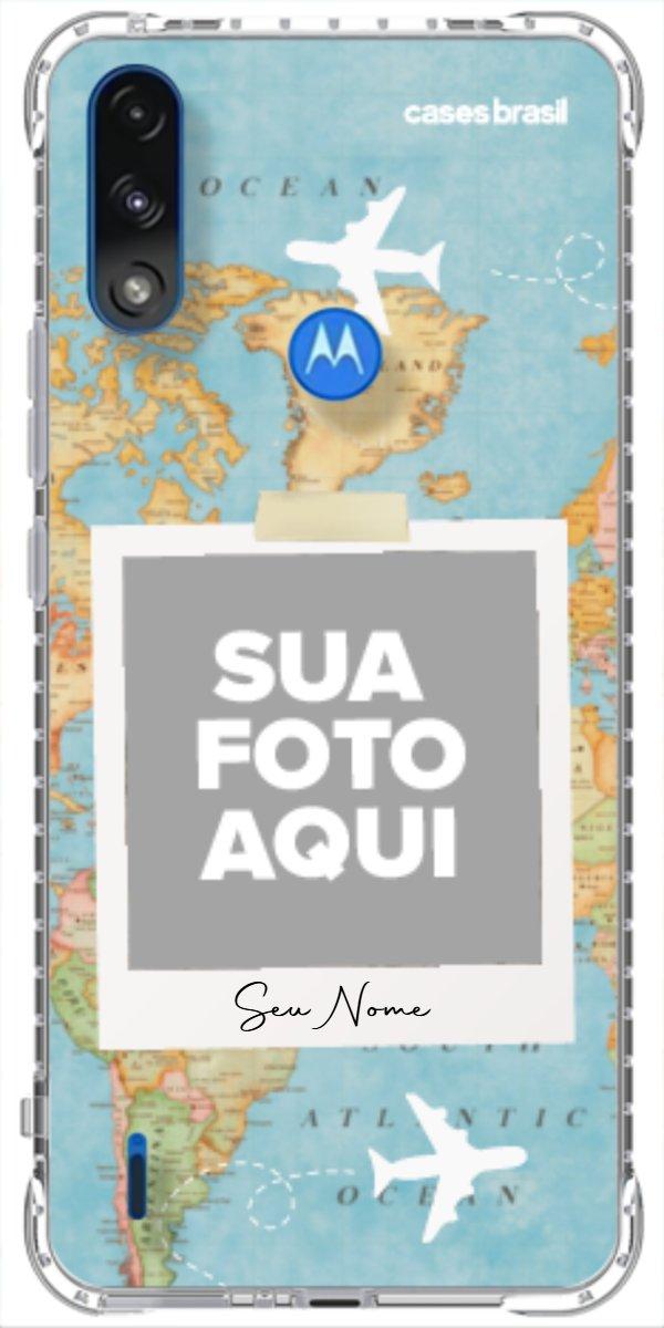 Capinha para Celular Polaroid Mapa Mundi