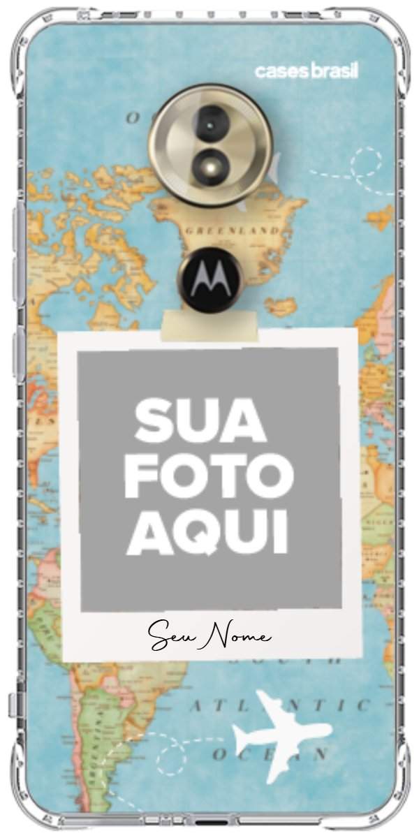 Capinha para Celular Polaroid Mapa Mundi