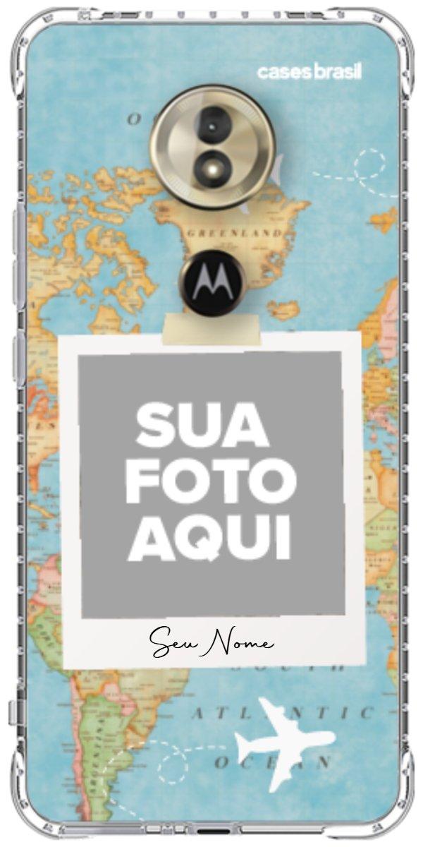 Capinha para Celular Polaroid Mapa Mundi
