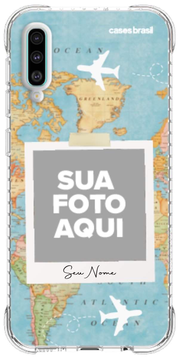 Capinha para Celular Polaroid Mapa Mundi