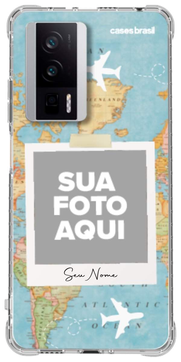 Capinha para Celular Polaroid Mapa Mundi