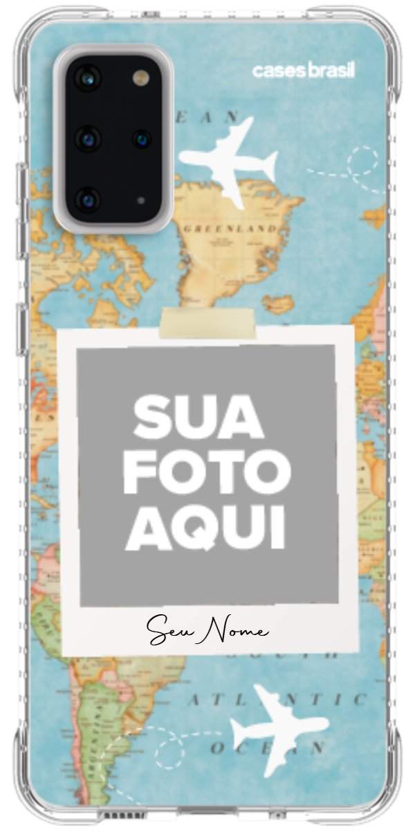 Capinha para Celular Polaroid Mapa Mundi