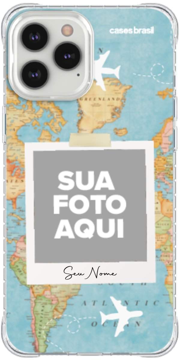 Capinha para Celular Polaroid Mapa Mundi