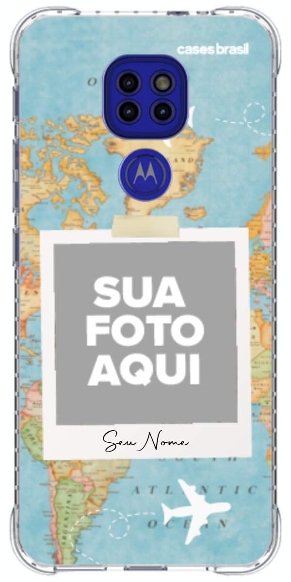 Capinha para Celular Polaroid Mapa Mundi