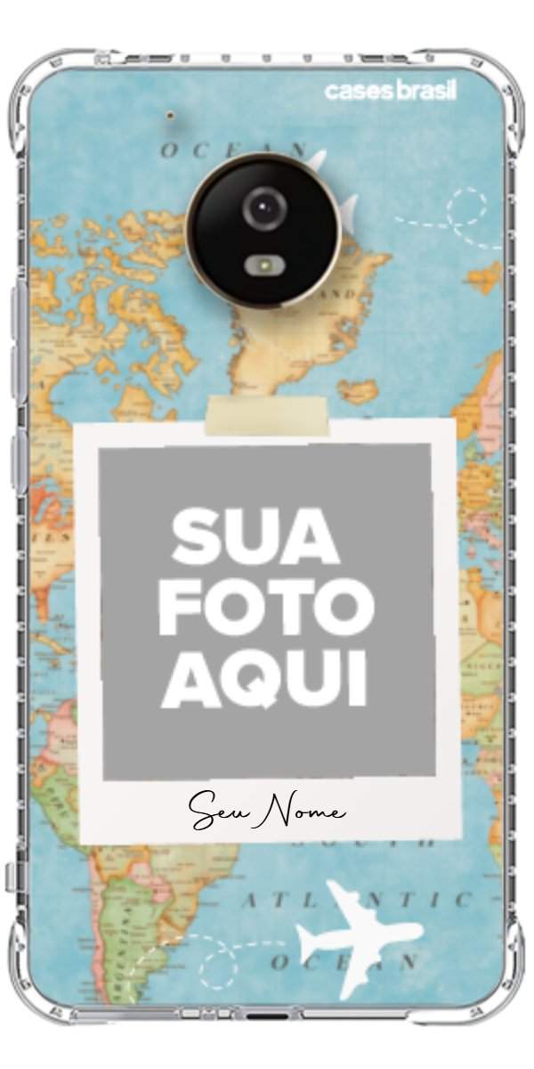 Capinha para Celular Polaroid Mapa Mundi