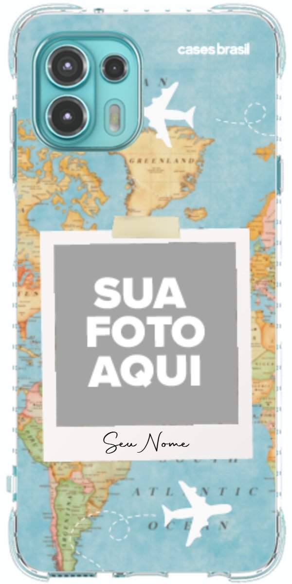 Capinha para Celular Polaroid Mapa Mundi