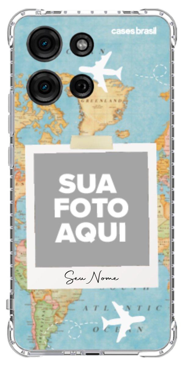 Capinha para Celular Polaroid Mapa Mundi