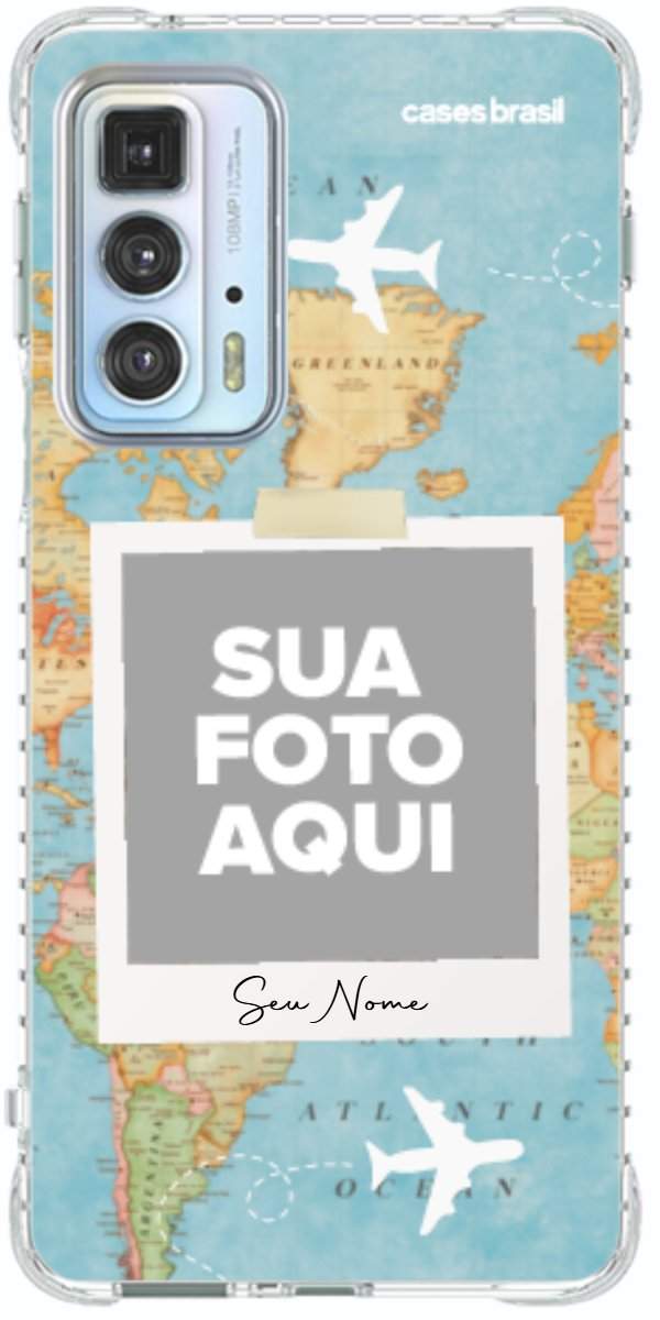 Capinha para Celular Polaroid Mapa Mundi