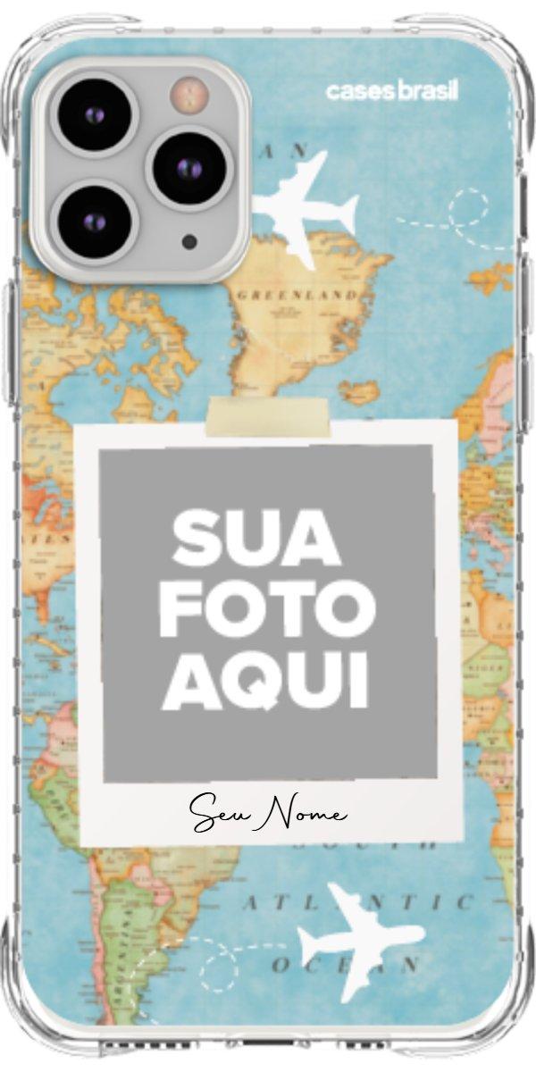 Capinha para Celular Polaroid Mapa Mundi