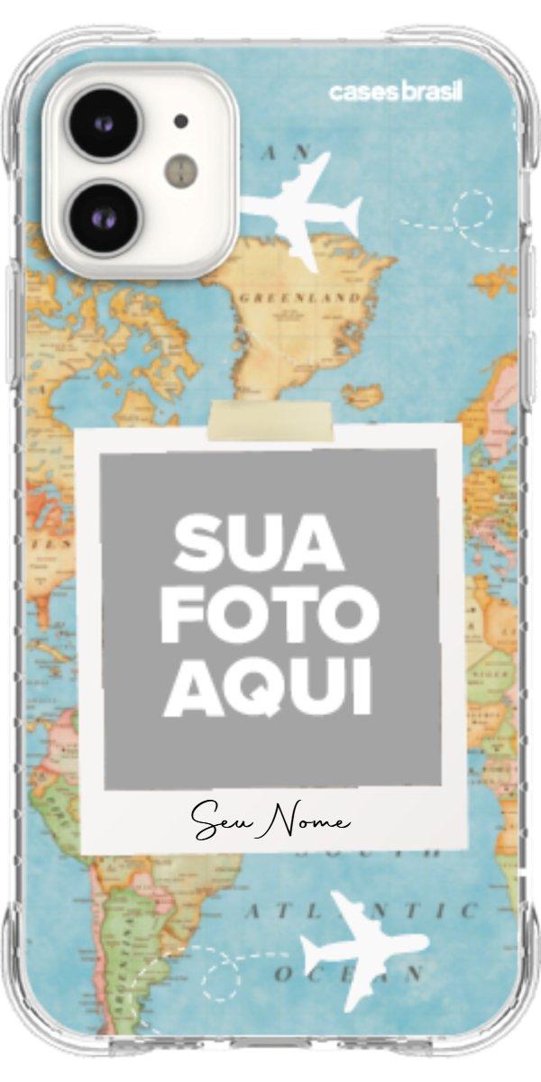 Capinha para Celular Polaroid Mapa Mundi