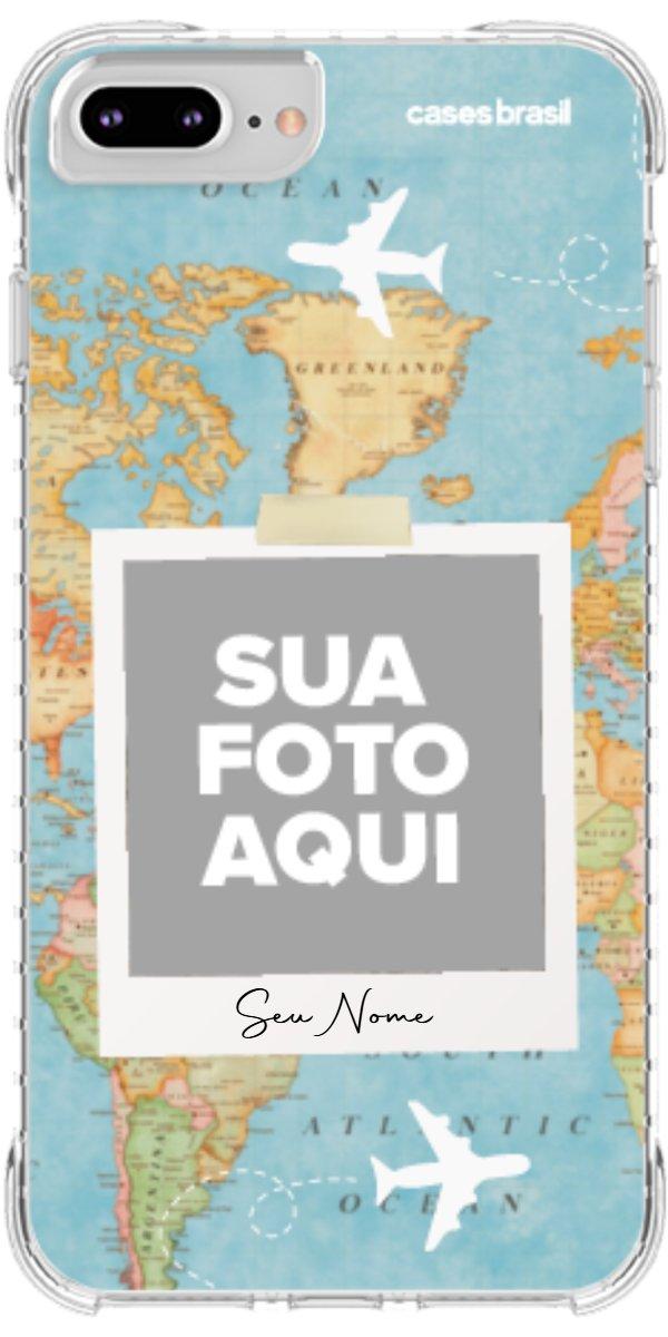 Capinha para Celular Polaroid Mapa Mundi