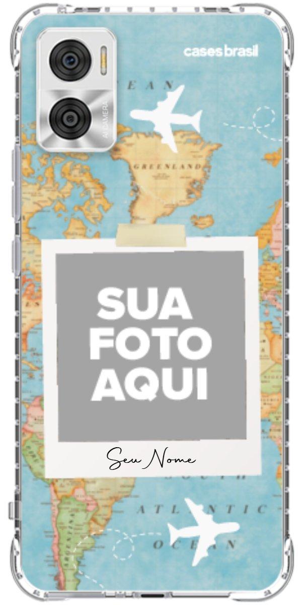 Capinha para Celular Polaroid Mapa Mundi