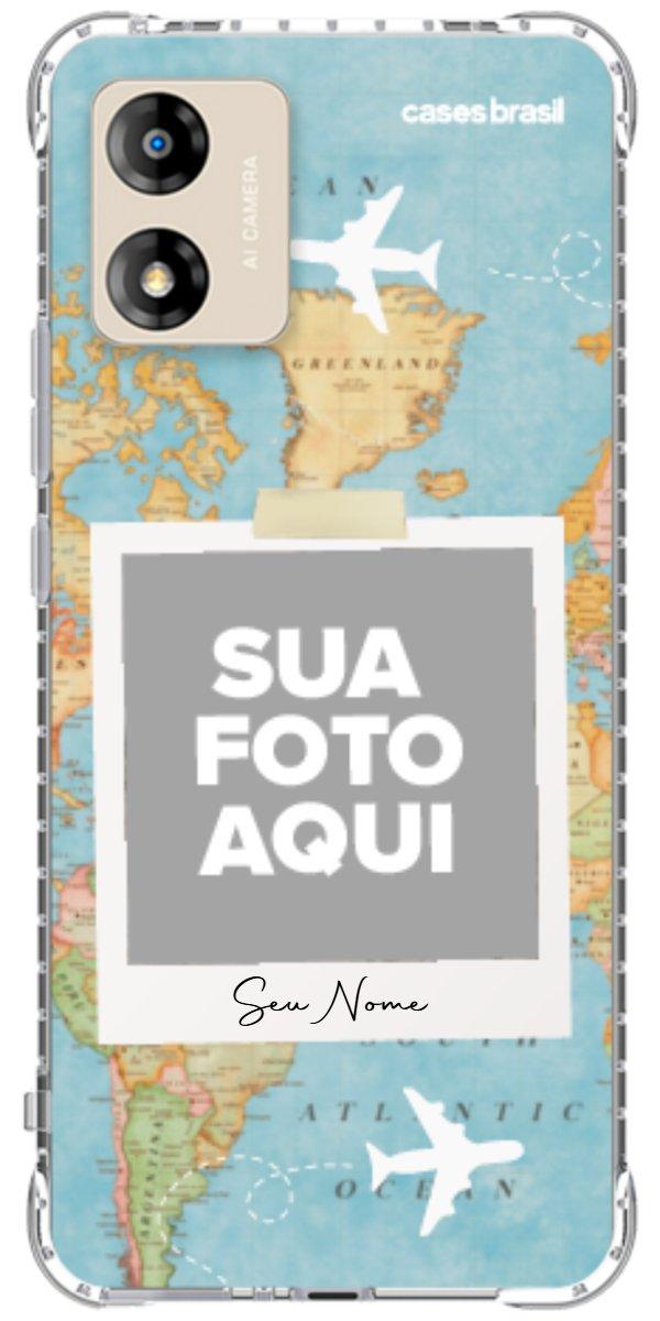 Capinha para Celular Polaroid Mapa Mundi