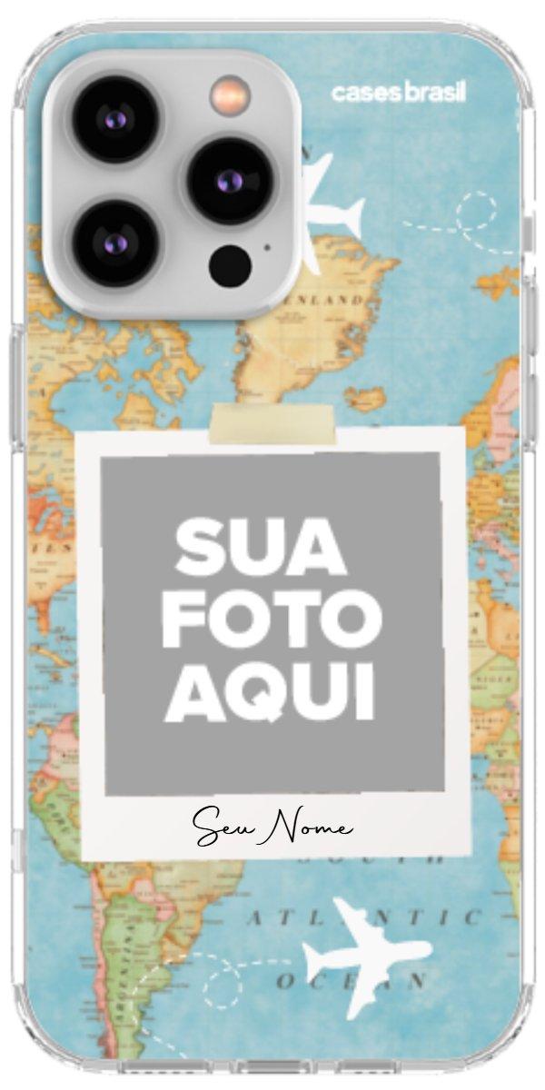 Capinha para Celular Polaroid Mapa Mundi