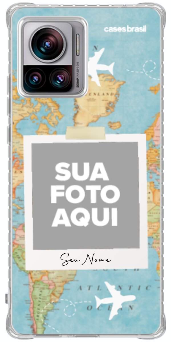 Capinha para Celular Polaroid Mapa Mundi