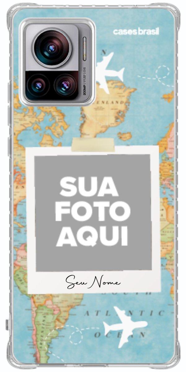 Capinha para Celular Polaroid Mapa Mundi