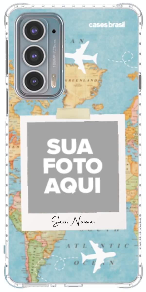 Capinha para Celular Polaroid Mapa Mundi
