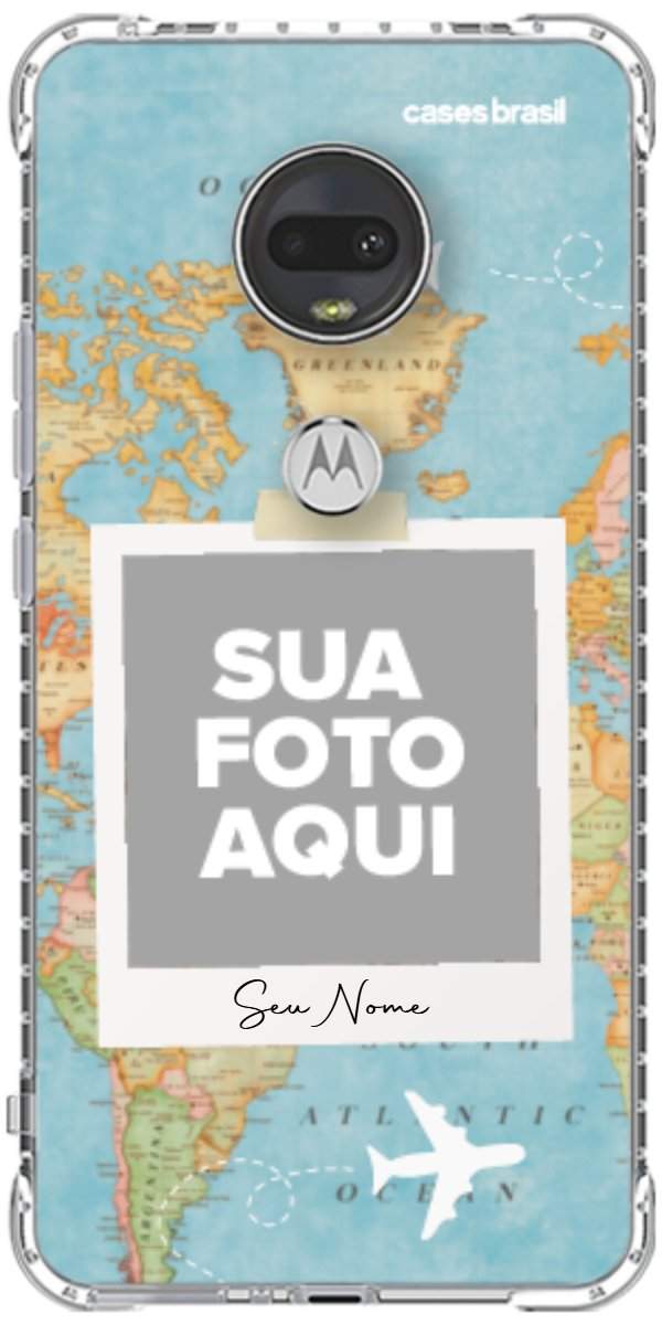 Capinha para Celular Polaroid Mapa Mundi