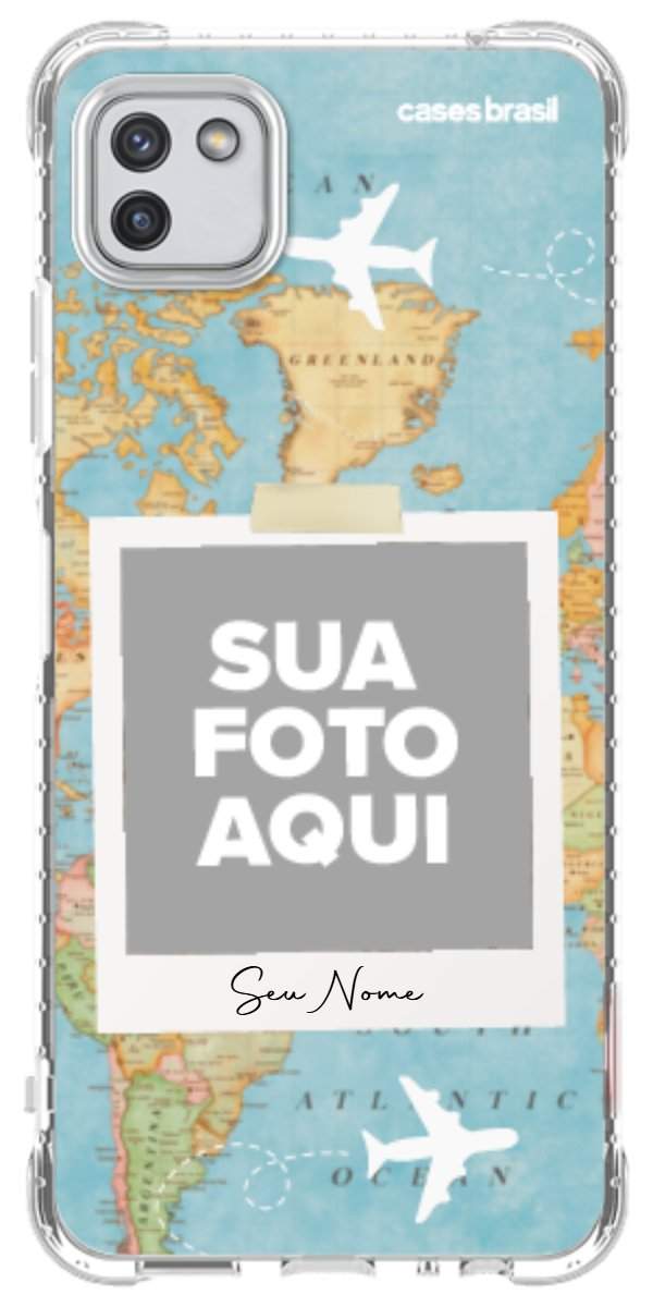 Capinha para Celular Polaroid Mapa Mundi