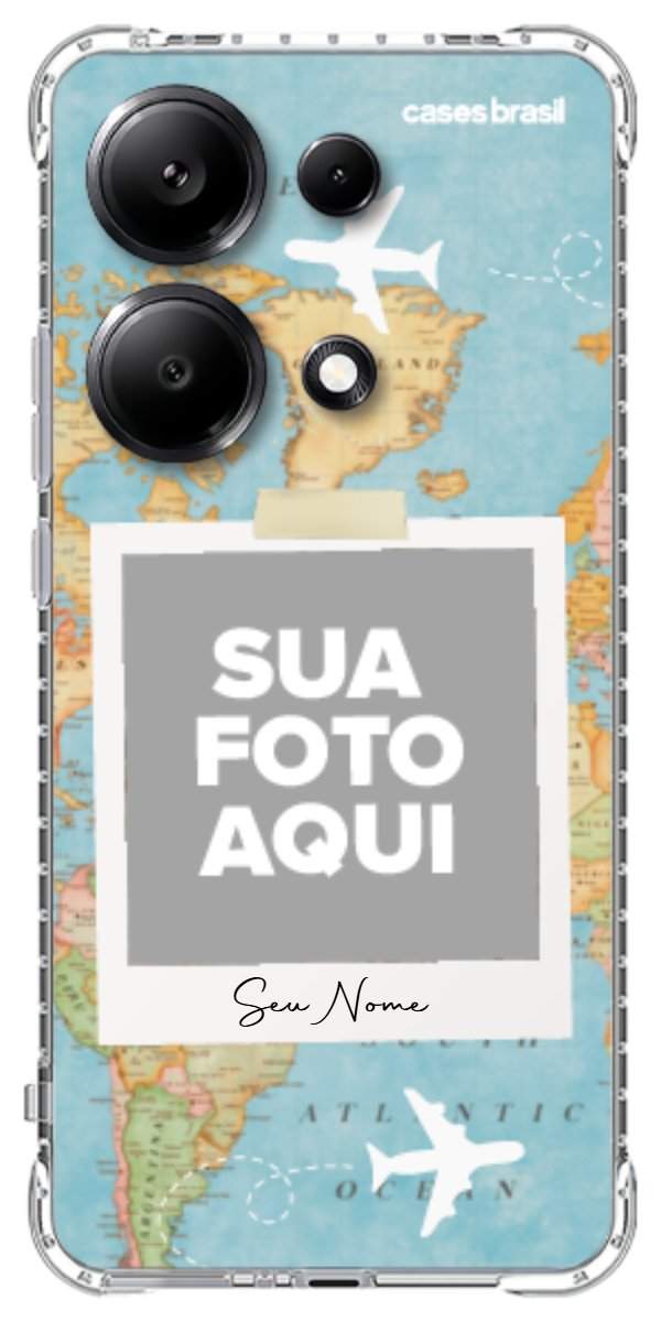Capinha para Celular Polaroid Mapa Mundi
