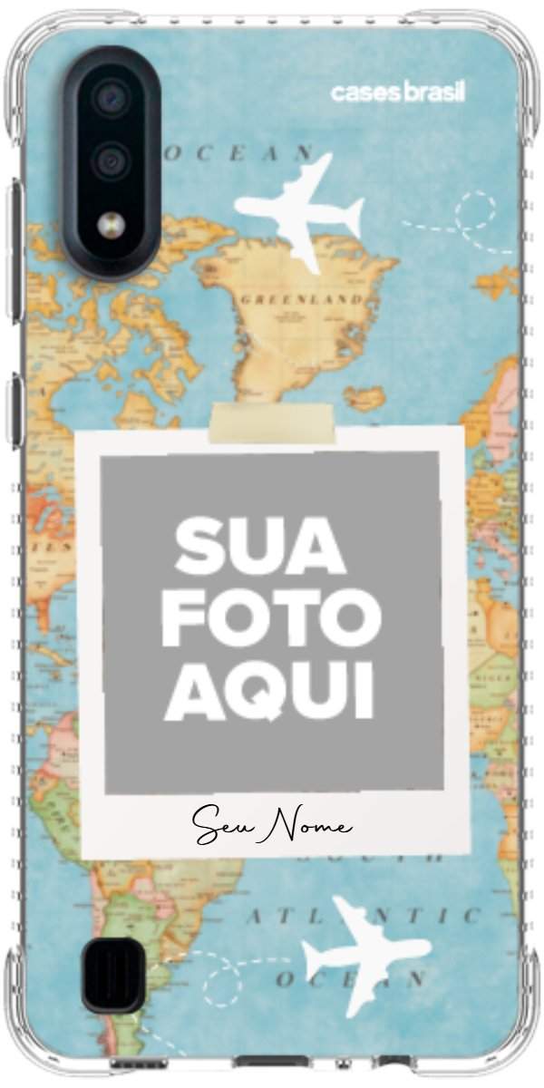 Capinha para Celular Polaroid Mapa Mundi