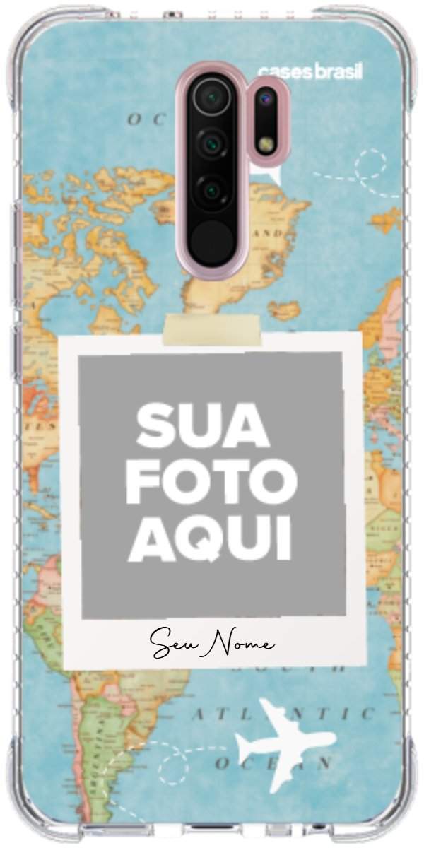Capinha para Celular Polaroid Mapa Mundi