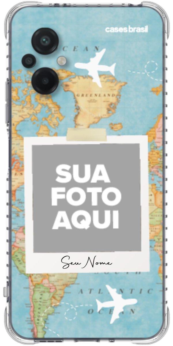 Capinha para Celular Polaroid Mapa Mundi