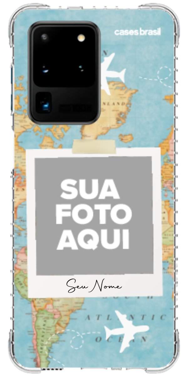 Capinha para Celular Polaroid Mapa Mundi