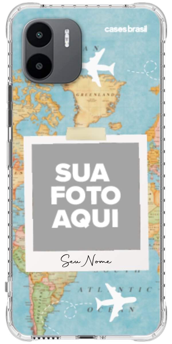 Capinha para Celular Polaroid Mapa Mundi