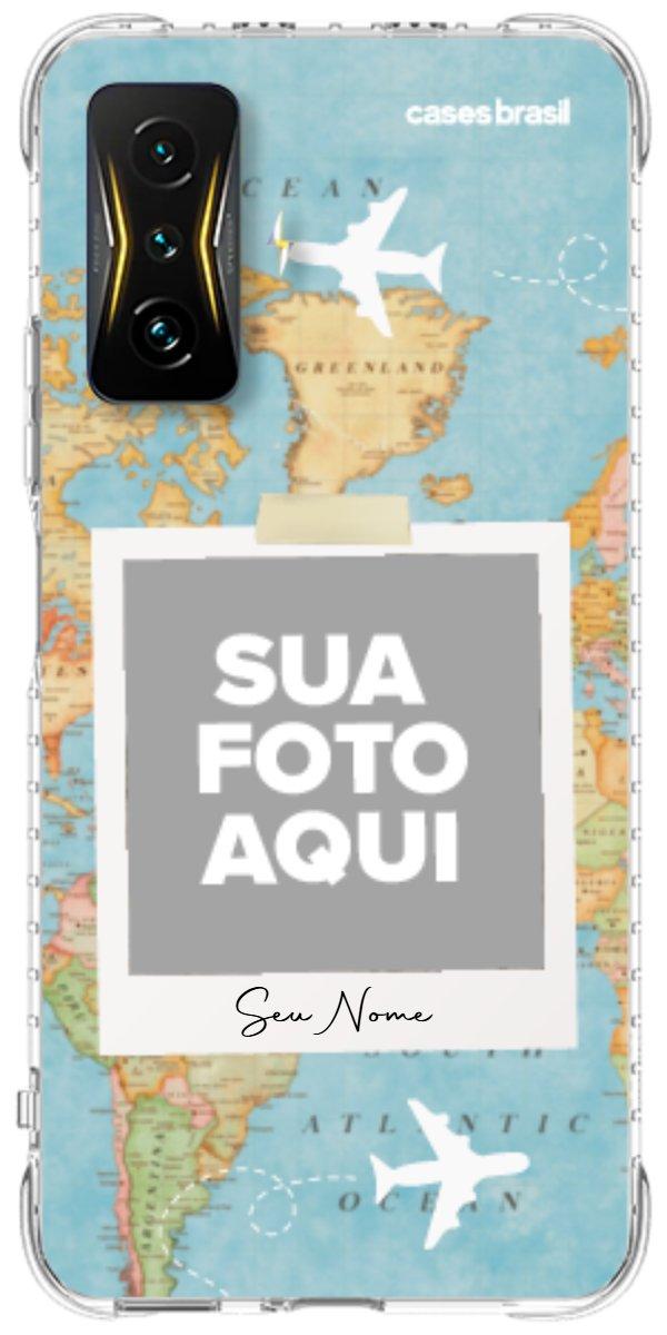 Capinha para Celular Polaroid Mapa Mundi