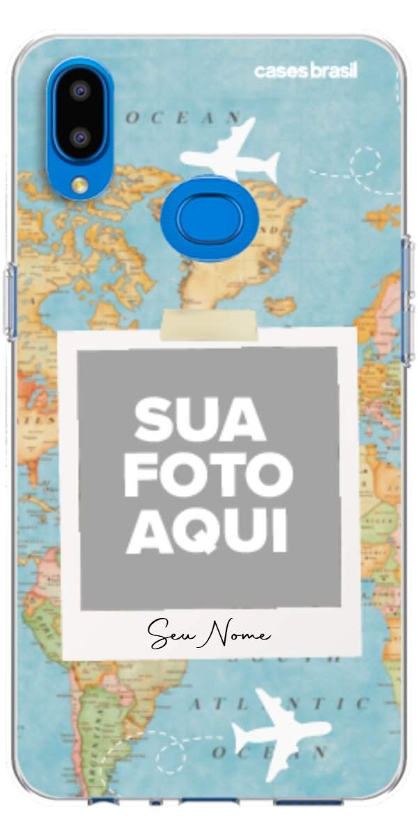 Capinha para Celular Polaroid Mapa Mundi