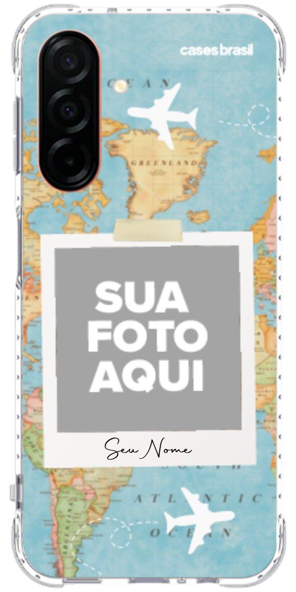 Capinha para Celular Polaroid Mapa Mundi