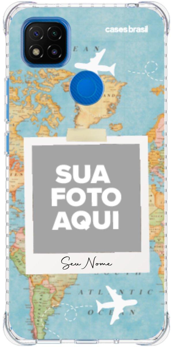 Capinha para Celular Polaroid Mapa Mundi