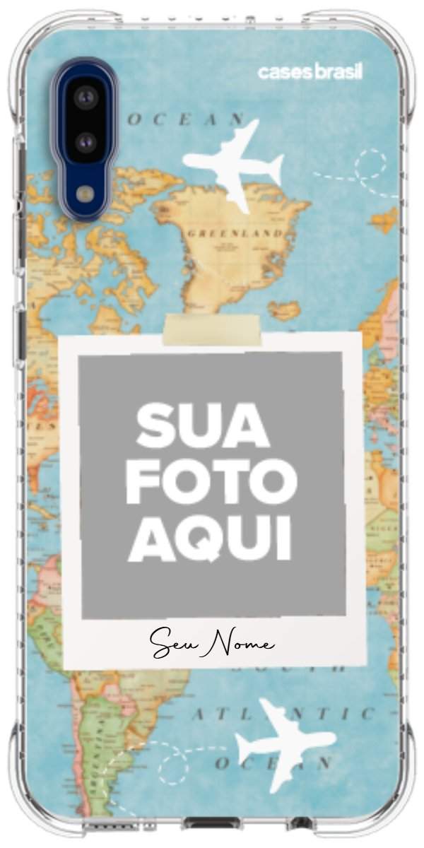 Capinha para Celular Polaroid Mapa Mundi