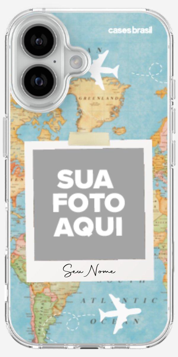Capinha para Celular Polaroid Mapa Mundi