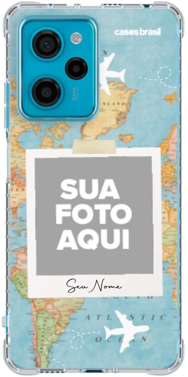 Capinha para Celular Polaroid Mapa Mundi