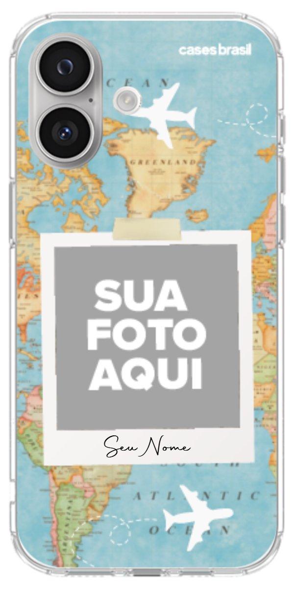 Capinha para Celular Polaroid Mapa Mundi